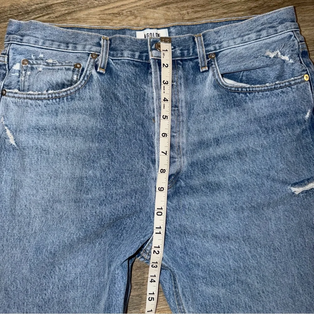 AGOLDE 90's Jean Distressed High Rise Straight Leg Blue Denim Size 31‎ A069C-811